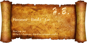 Hesner Beáta névjegykártya