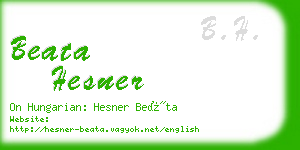 beata hesner business card
